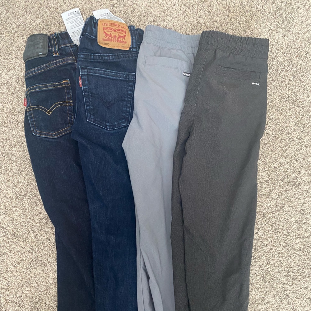 Levi’s slim fit and Hurley jogger pants